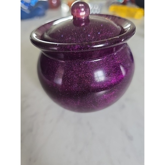 Handmade Other - Handmade Resin Decorative Jar Purple Sparkle Decoration Gift Candy Trinkets 610